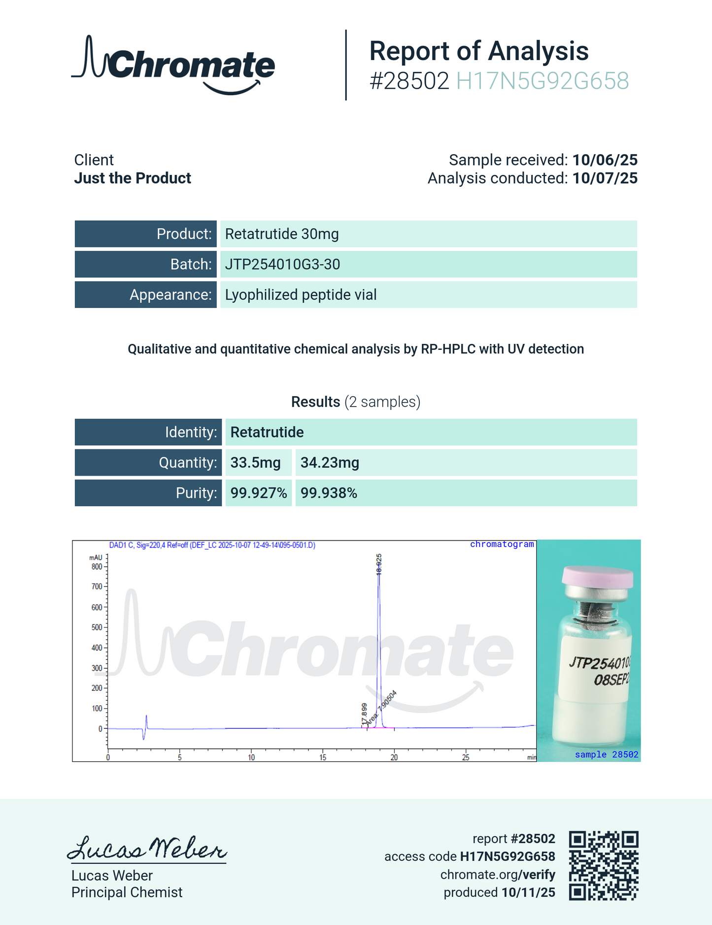 Reta 30MG PRE ORDER SHIPS 10/28.